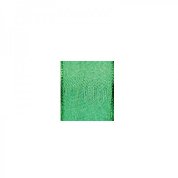 Chiffonband mit Drahtkante, 40mm breit, 5m lang - grün