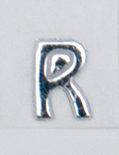 Wachsbuchstaben, 8 mm, 3 Stück, silber, R