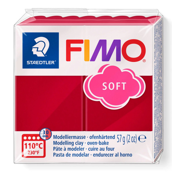 FIMO soft, Modelliermasse, 57 g, Kirschrot