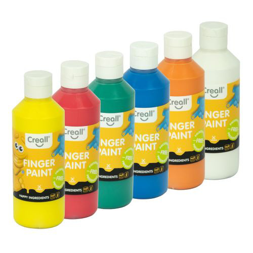 Creall-Fingermalfarbe HAPPY INGREDIENTS, 6 x 250 ml, Sortiment