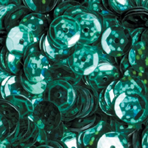 Pailletten, rund, gewölbt, 6 mm, 40g, grün hologramm