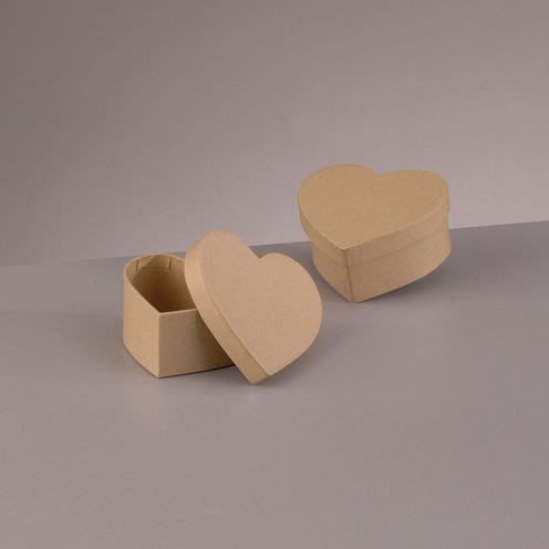 Box mini Herz, aus Pappmaché, 9 x 9 x 4 cm