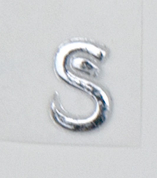 Wachsbuchstaben, 8 mm, 3 Stück, silber, S