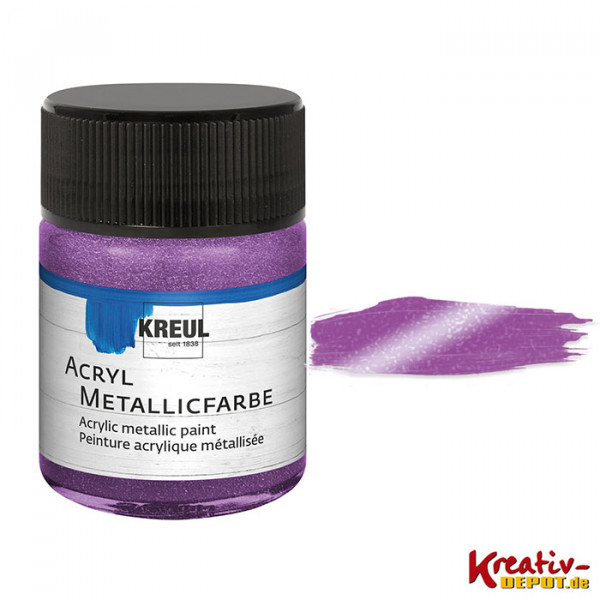 Kreul Acryl-Metallicfarbe, 50 ml, Metallic-Flieder