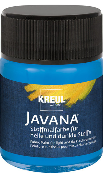 KREUL Javana Stoffmalfarbe für helle und dunkle Stoffe 50 ml, Blau