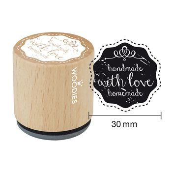 Woodies Holzstempel, Ø 30 mm, Handmade with love homemade