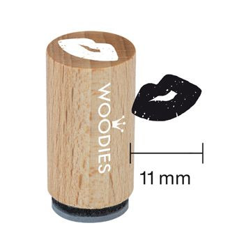 Woodies Mini Holzstempel, Ø 15 mm, Kussmund
