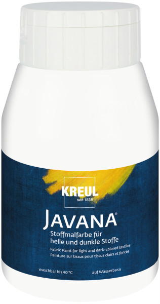 KREUL Javana Stoffmalfarbe für helle und dunkle Stoffe 500 ml - Weiß