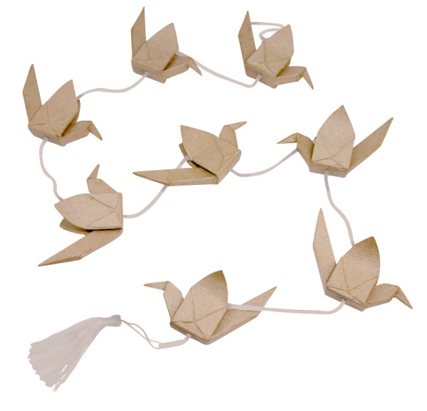 dècopatch Girlande mit Origami Kranichen, 10x11x110 cm