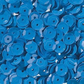 Pailletten, rund, gewölbt, 6 mm, 4000 St, blau opak