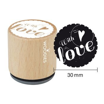 Woodies Holzstempel, Ø 30 mm, With love 1