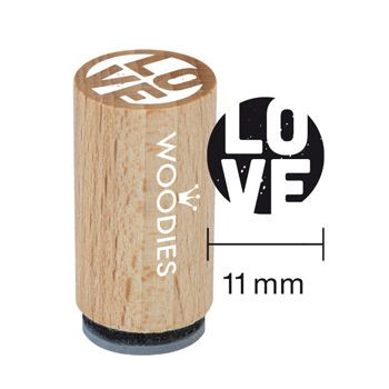 Woodies Mini Holzstempel, Ø 15 mm, Love