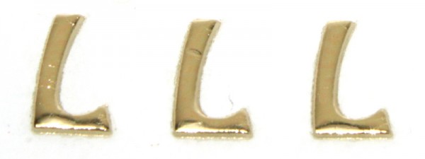 Wachsbuchstaben, 8 mm, 3 Stück, gold, L