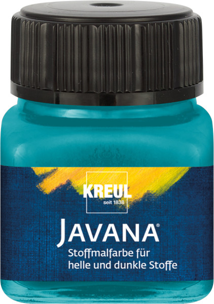 KREUL Javana Stoffmalfarbe für helle und dunkle Stoffe 20 ml, Türkis