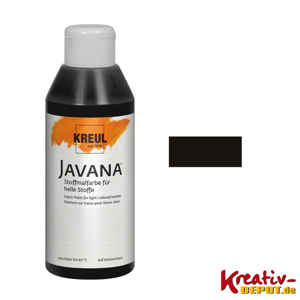 KREUL Javana Stoffmalfarbe für helle Stoffe 250 ml - schwarz