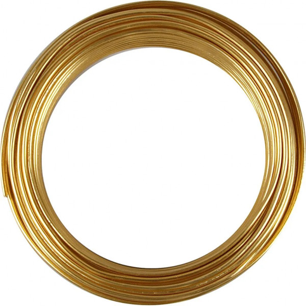 Aluminiumdraht, 3 mm Ø, Gold, rund, 29 mtr