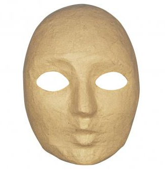 Maske Gesicht, aus Pappmaché, 21 x 14 cm