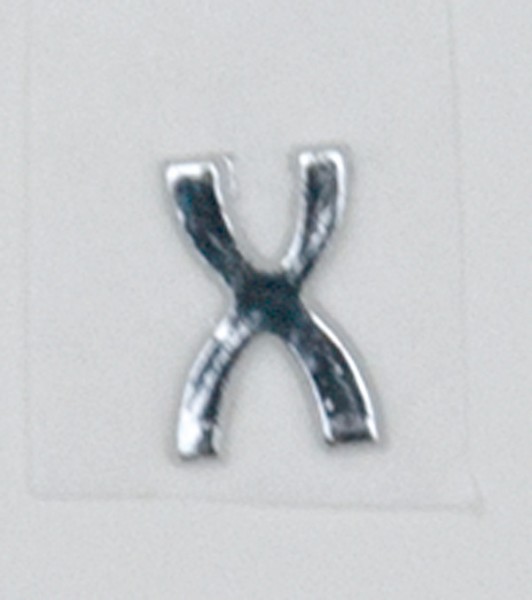 Wachsbuchstaben, 8 mm, 3 Stück, silber, X