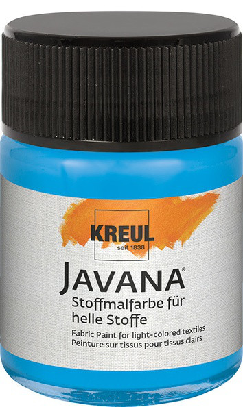 KREUL Javana Stoffmalfarbe für helle Stoffe, 50 ml, Azurblau