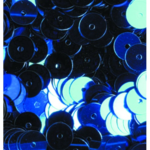 Pailletten, rund, flach, 6 mm, 10g, ca.1000 St, blau