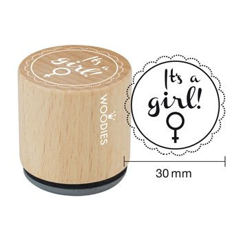 Woodies Holzstempel, Ø 30 mm, It`s a girl
