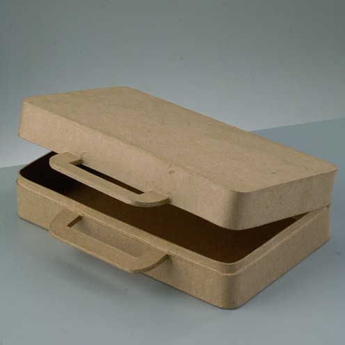 Box Koffer, aus Pappmaché, 26x19x7 cm