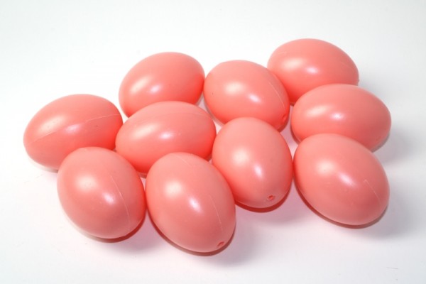 Kunststoff-Eier / Plastikei, 6 cm, 10 Stück, rosè