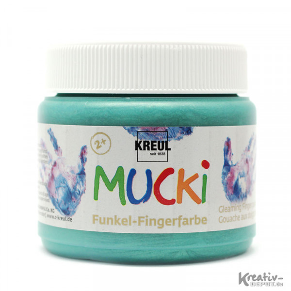 MUCKI Funkel-Fingerfarbe, 150 ml, Smaragd-Grün