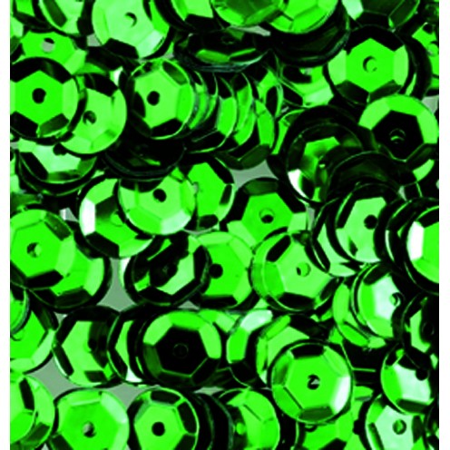 Pailletten, rund, gewölbt, 6 mm, 4000 St, hellgrün