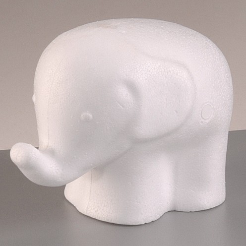 Styropor-Elefant, 10,5 x 14,5 cm