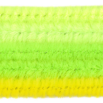 Biegeplüsch/Pfeifenputzer sort., 30cm x 6mm Ø, 25 St, grün-gelb