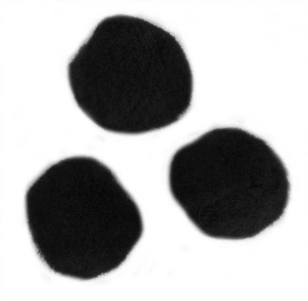 Pompons, Ø 20 mm, 50 Stück, schwarz