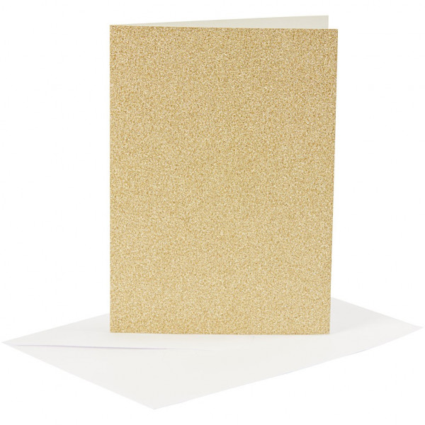 Karten und Kuverts, je 4 Stück, 10,5 x 15 cm, gold-glitter
