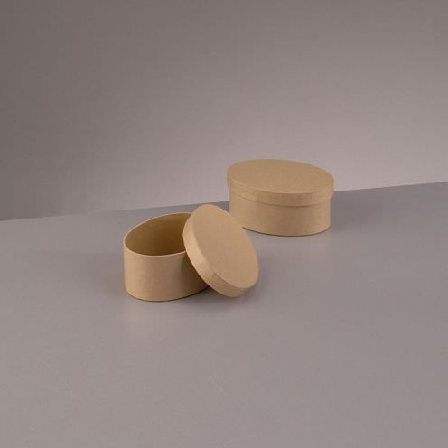 Box Oval aus Pappmaché, 12 x 9 x 5 cm