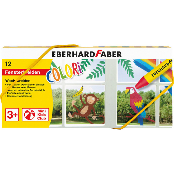 EBERHARD FABER Wachsmalkreide/Fenstermaler COLORI, 12 Farben
