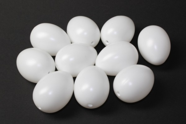 Kunststoff-Eier / Plastikei, 4,5 cm, 100 Stück, weiß