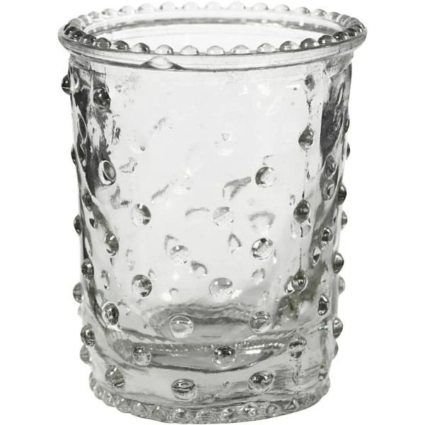 Kerzenglas, H 7,8 cm, D 6,4 cm, 100 ml