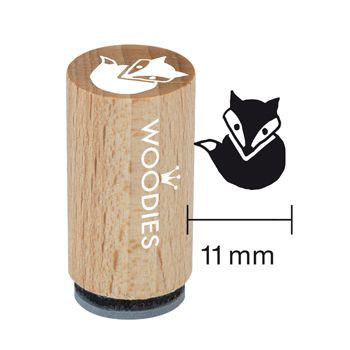Woodies Mini Holzstempel, Ø 15 mm, Fuchs