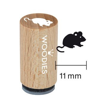 Woodies Mini Holzstempel, Ø 15 mm, Maus