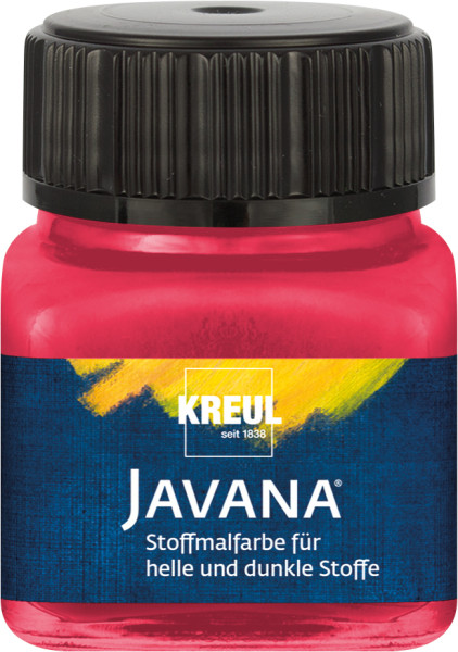 KREUL Javana Stoffmalfarbe für helle und dunkle Stoffe 20 ml, Cherry