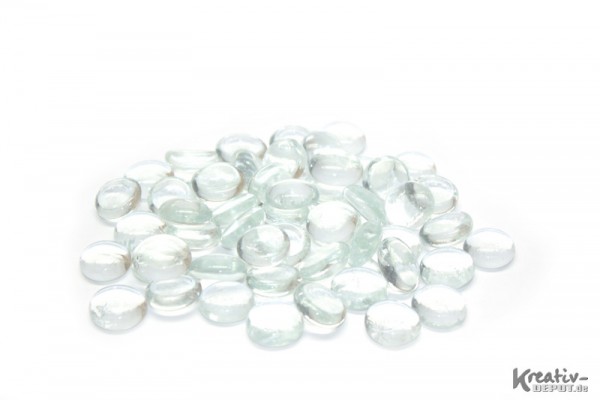 Glas-Nuggets, 200 g, Ø ca. 2 cm, transparent, kristall