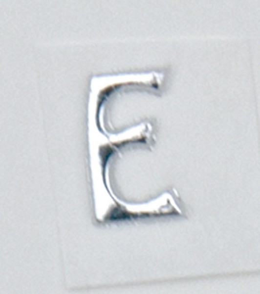 Wachsbuchstaben, 8 mm, 3 Stück, silber, E