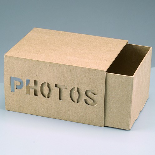 Schiebebox Photos, aus Pappmaché, 22 x 17 x 12,5 cm