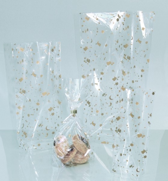 Bodenbeutel aus Cellophan, Weihnachten, 10 Beutel, 145 x 235 mm