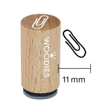 Woodies Mini Holzstempel, Ø 15 mm, Büroklammer