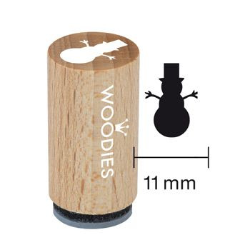 Woodies Mini Holzstempel, Ø 15 mm, Schneemann