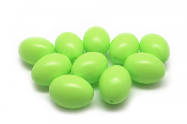 Kunststoff-Eier / Plastikei, 6 cm, 10 Stück, hellgrün