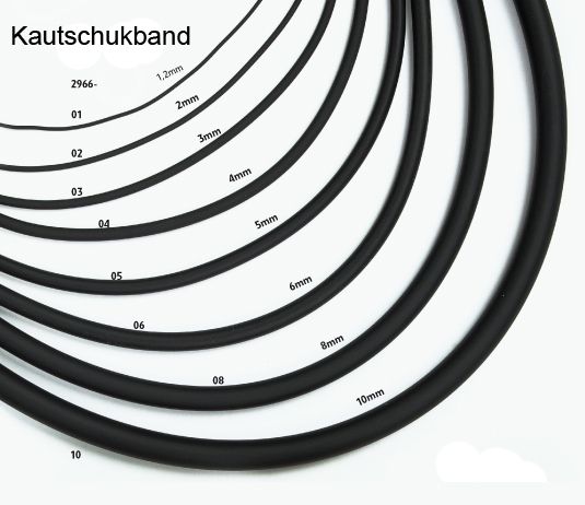 Kautschukband 3mm schwarz rund 10m Kautschukkette Kautschukschnur Kautschuk NEU 