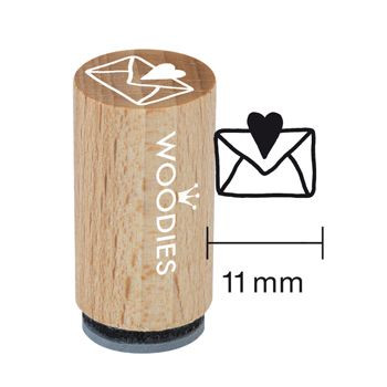 Woodies Mini Holzstempel, Ø 15 mm, Briefumschlag