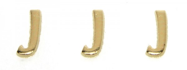 Wachsbuchstaben, 8 mm, 3 Stück, gold, J